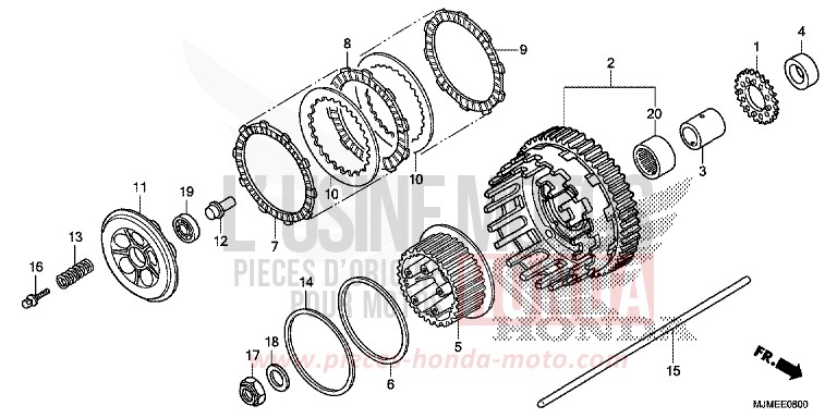 KUPPLUNG von VFR800X „Crossrunner“ MAT BALLISTIC BLACK METALLIC (NHA86) von 2017